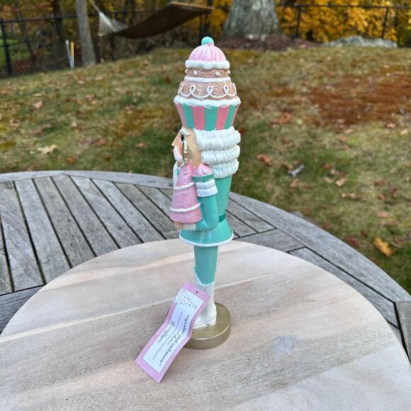 NEW Cupcakes and Cashmere Nutcracker 14” Mint Green Pink Pastel Christmas Decor - Picture 4 of 11